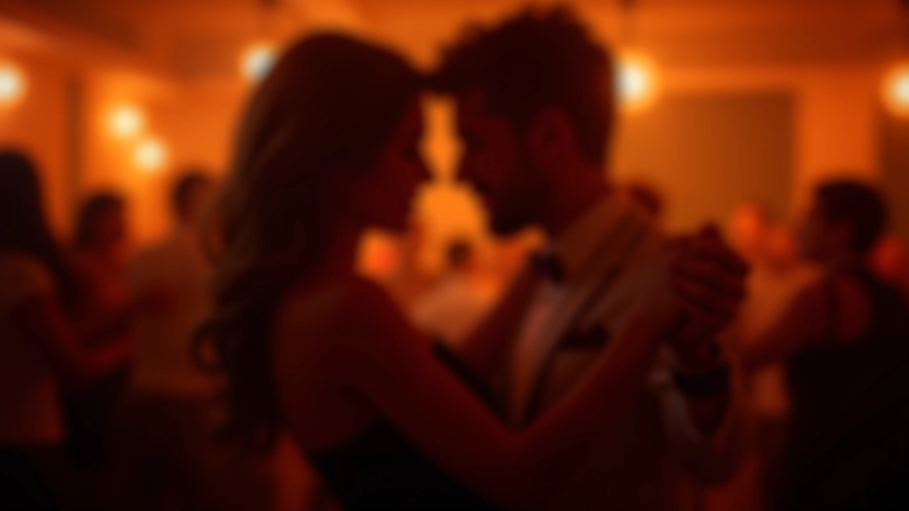 Dancers in close embrace performing bachata at a weekend social event