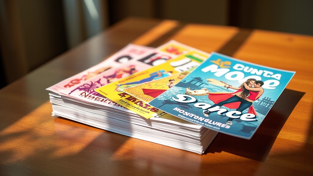 Colorful event flyers and posters advertising salsa nights and dance socials